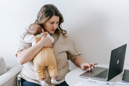 a mother balancing work and family while practicing self-care