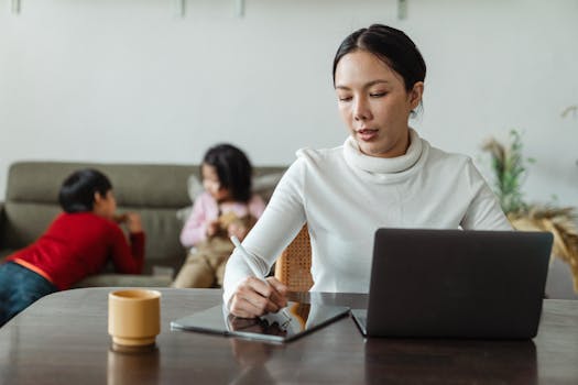 busy mother managing work and family