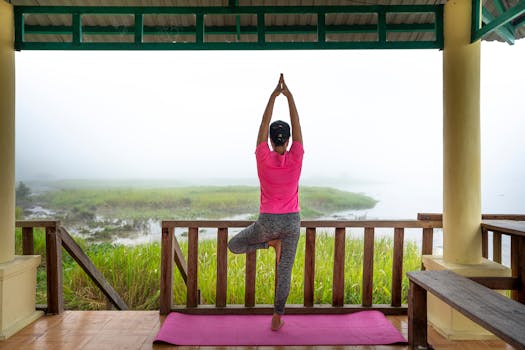 yoga practice in a peaceful environment